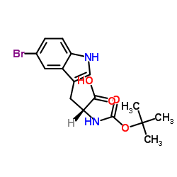 N-叔丁氧羰基-5-溴-D-色氨酸结构式