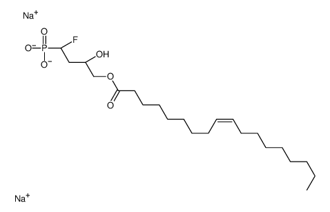 Disodium {(3S)-1-fluoro-3-hydroxy-4-[(9Z)-9-octadecenoyloxy]butyl }phosphonate结构式