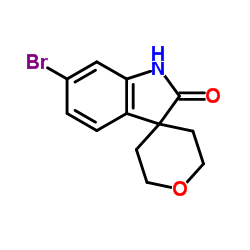 6-溴螺[1H-吲哚-3,4"-氧杂环己烷]-2-酮结构式