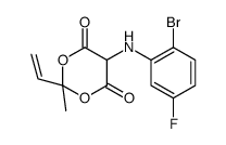 5-(2-bromo-5-fluoroanilino)-2-ethenyl-2-methyl-1,3-dioxane-4,6-dione结构式
