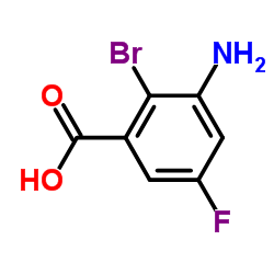 3-氨基-2-溴-5-氟苯甲酸结构式