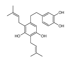 5-[2-(3,4-dihydroxyphenyl)ethyl]-2,4-bis(3-methylbut-2-enyl)benzene-1,3-diol Structure