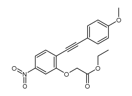 ethyl 2-(2-((4-methoxyphenyl)ethynyl)-5-nitrophenoxy)acetate结构式