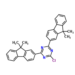 2-Chloro-4,6-bis(9,9-dimethyl-9H-fluoren-2-yl)-1,3,5-triazine Structure