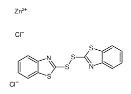 zinc,2-(1,3-benzothiazol-2-yldisulfanyl)-1,3-benzothiazole,dichloride Structure