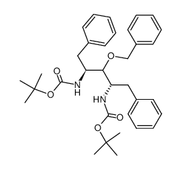 di-tert-butyl ((2S,4S)-3-(benzyloxy)-1,5-diphenylpentane-2,4-diyl)dicarbamate结构式