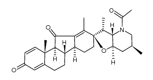 (23R)-28-acetyl-17,23-epoxy-veratra-1,4,12-triene-3,11-dione结构式