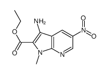 Ethyl 3-amino-1-methyl-5-nitro-1H-pyrrolo[2,3-b]pyridine-2-carbox ylate Structure