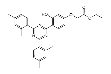 {4-[4,6-bis-(2,4-dimethyl-phenyl)-[1,3,5]triazin-2-yl]-3-hydroxy-phenoxy}-acetic acid ethyl ester结构式