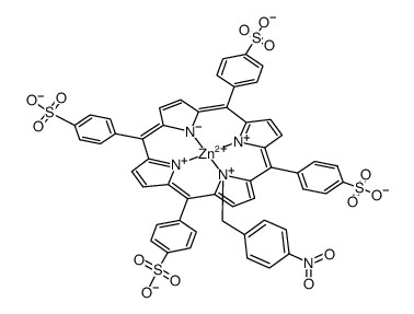 21-(4-nitrobenzyl)-5,10,15,20-tetrakis(4-sulfonatophenyl)-23H-porphyrinatozinc(II) Structure