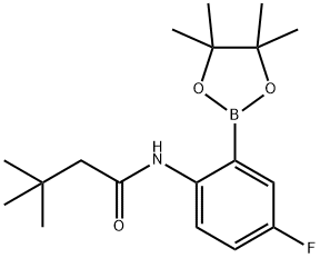 N-[4-fluoro-2-(4,4,5,5-tetramethyl-1,3,2-dioxaborolan-2-yl)phenyl]-3,3-dimethylbutanamide Structure