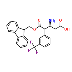 (S)-3-((((9H-芴-9-基)甲氧基)羰基)氨基)-4-(3-(三氟甲基)苯基)丁酸结构式