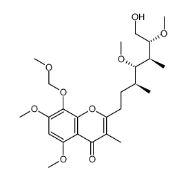 2-[(3S,4S,5S,6R)-7-Hydroxy-4,6-dimethoxy-3,5-dimethylheptyl]-5,7-dimethoxy-8-(MethoxyMethoxy)-3-Methyl-2,3-dihydro-4H-1-benzopyran-4-one结构式