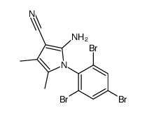 2-Amino-4,5-dimethyl-1-(2,4,6-tribromophenyl)-1H-pyrrole-3-carbon itrile结构式
