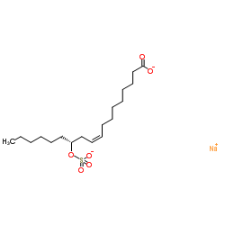 sodium hydrogen (R)-12-(sulphonatooxy)oleate structure