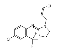 1-[(E)-3-chloroprop-2-enyl]-N-[4-chloro-2-(trifluoromethyl)phenyl]pyrr olidin-2-imine结构式