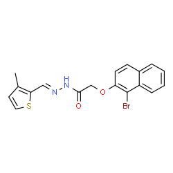2-[(1-bromo-2-naphthyl)oxy]-N'-[(3-methyl-2-thienyl)methylene]acetohydrazide Structure