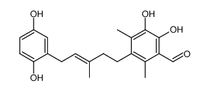 3-[(E)-5-(2,5-Dihydroxyphenyl)-3-methyl-3-pentenyl]-5,6-dihydroxy-2,4-dimethylbenzaldehyde Structure