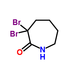 3,3-二溴氮杂环庚烷-2-酮结构式