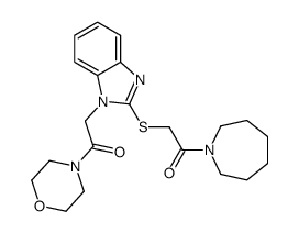 (9ci)-六氢-1-[[[1-[2-(4-吗啉)-2-氧代乙基]-1H-苯并咪唑-2-基]硫代]乙酰基]-1H-氮杂卓结构式