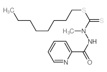 2-Pyridinecarboxylicacid, 2-methyl-2-[(octylthio)thioxomethyl]hydrazide Structure
