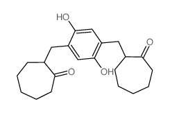 2-[[2,5-dihydroxy-4-[(2-oxocycloheptyl)methyl]phenyl]methyl]cycloheptan-1-one structure