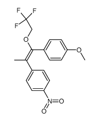 (E)-1-methoxy-4-(2-(4-nitrophenyl)-1-(2,2,2-trifluoroethoxy)prop-1-en-1-yl)benzene结构式