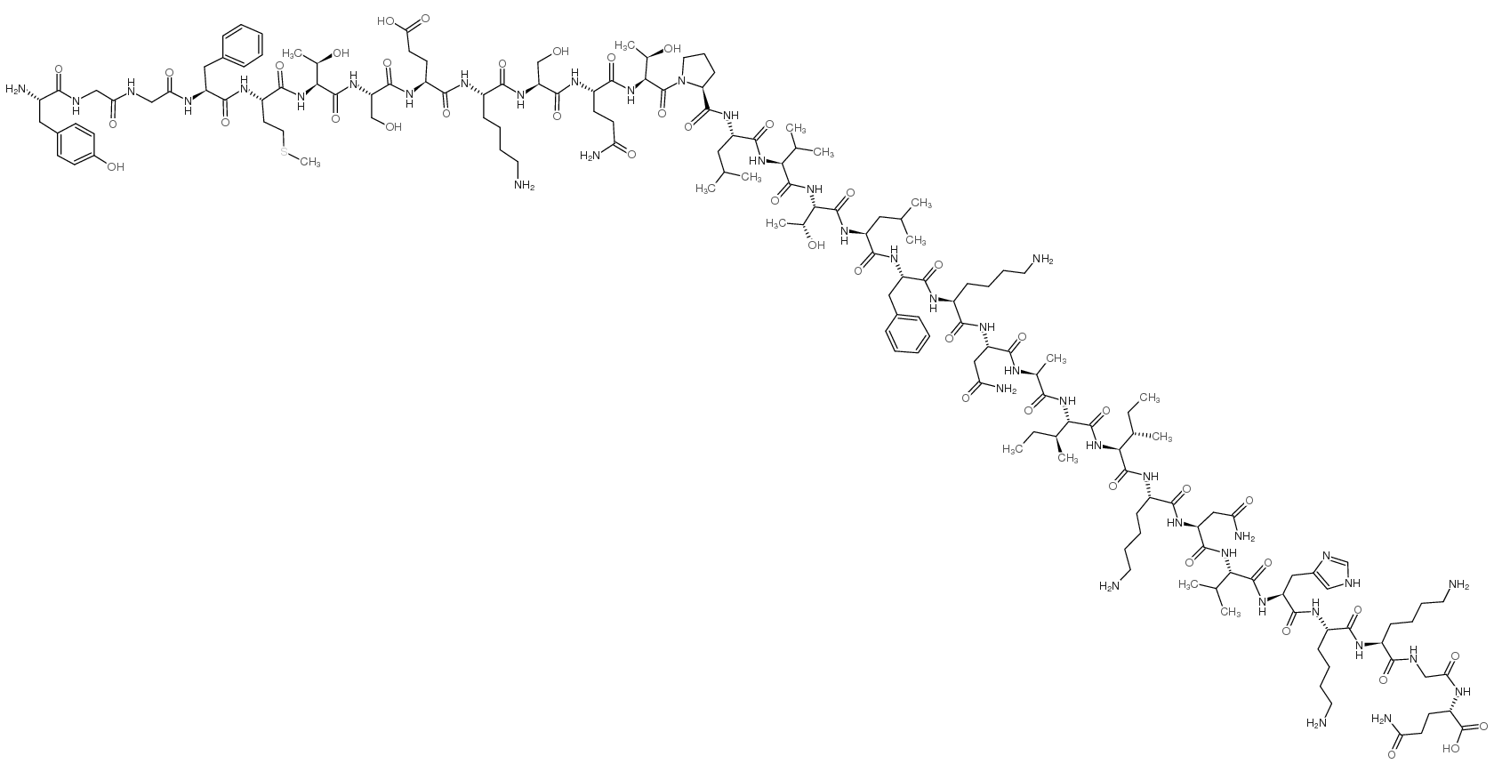 β－内啡肽,鼠结构式