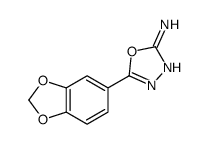 5-(1,3-Benzodioxol-5-yl)-1,3,4-oxadiazol-2-amine结构式
