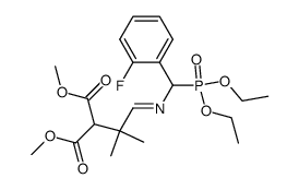 dimethyl 2-((E)-2-{[(diethoxyphosphoryl)(2-fluorophenyl)methyl]imino}-1,1-dimethylethyl)malonate结构式