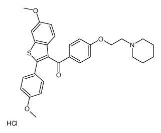 [6-甲氧基-2-(4-甲氧基苯基)-苯并[b]噻吩-3-基] {4-[2-(1-哌啶基)乙氧基]苯基}甲酮盐酸盐结构式