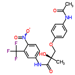 R-3-(4-乙酰氨基苯氧基)-2-羟基-2-甲基-N-(4-硝基-3-三氟甲基苯基)丙酰胺结构式