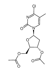 1-(2-Deoxy-3,5-di-O-acetyl-β-D-ribofuranosyl)-4-chloro-5-methyl-2(1H)-pyrimidinone Structure