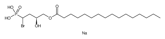 Hexadecanoic acid, (2S)-4-bromo-2-hydroxy-4-phosphonobutyl ester, sodium salt Structure