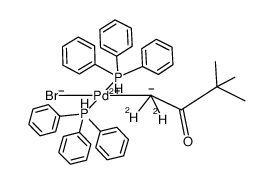 (3,3-dimethyl-2-oxobutyl-1,1-d2)bis(triphenyl-5-phosphanyl)palladium(IV) bromide结构式
