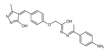 N-[(E)-1-(4-aminophenyl)ethylideneamino]-2-[4-[(Z)-(3-methyl-5-oxo-1H-pyrazol-4-ylidene)methyl]phenoxy]acetamide Structure