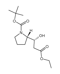 (S)-tert-butyl 2-((R)-3-ethoxy-1-hydroxy-3-oxopropyl)pyrrolidine-1-carboxylate结构式
