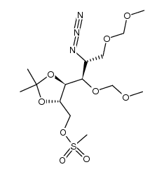 (2S,3S,4R,5R)-5-azido-2,3-(isopropylenedioxy)-4,6-bis(methoxymethoxy)-1-<(methylsulfonyl)oxy>hexane结构式