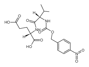 N-[N-(4-Nitro-benzyloxycarbonyl)-L-valyl]-L-glutaminsaeure Structure