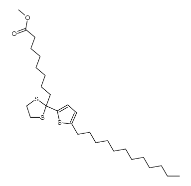 methyl 8-(2-(5-dodecylthiophen-2-yl)-1,3-dithiolan-2-yl)octanoate结构式