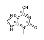 2,6-二羟基-3-甲基嘌呤-13C4,15N3结构式