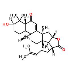 (3α,13α,14β,16β,17α,20S)-3,16-二羟基-6-氧代羊毛甾-7,24-二烯-21-酸 GAMMA-内酯结构式