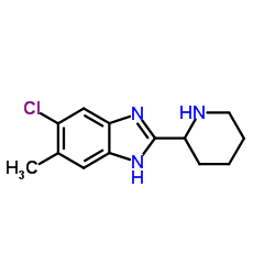5-Chloro-6-methyl-2-(2-piperidinyl)-1H-benzimidazole结构式