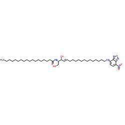欧米茄(7-硝基-2-2-1,3-苯并恶二唑-4-基)-N-硬脂酰基-D-赤型鞘氨醇结构式
