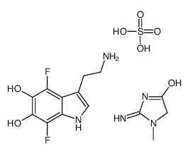 3-(2-aminoethyl)-4,7-difluoro-1H-indole-5,6-diol,2-amino-3-methyl-4H-imidazol-5-one,sulfuric acid结构式