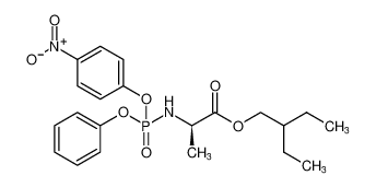 N-[(S)-(4-nitrophenoxy)phenoxyphosphinyl]-L-Alanine 2-ethylbutyl ester structure