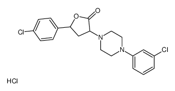 2(3H)-Furanone, dihydro-5-(4-chlorophenyl)-3-(4-(3-chlorophenyl)-1-pip erazinyl)-, monohydrochloride结构式
