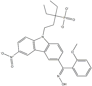 3-(3-((羟基亚胺)(2-甲氧基苯基)甲基)-6-硝基-9H-咔唑-9-基)丙基磷酸二乙酯结构式