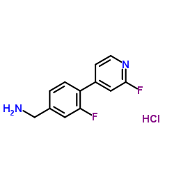 (3-fluoro-4-(2-fluoropyridin-4-yl)phenyl)Methanamine hydrochloride Structure
