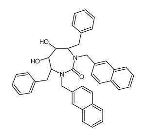 (4R,5S,6S,7R)-4,7-dibenzyl-5,6-dihydroxy-1,3-bis(naphthalen-2-ylmethyl)-1,3-diazepan-2-one结构式